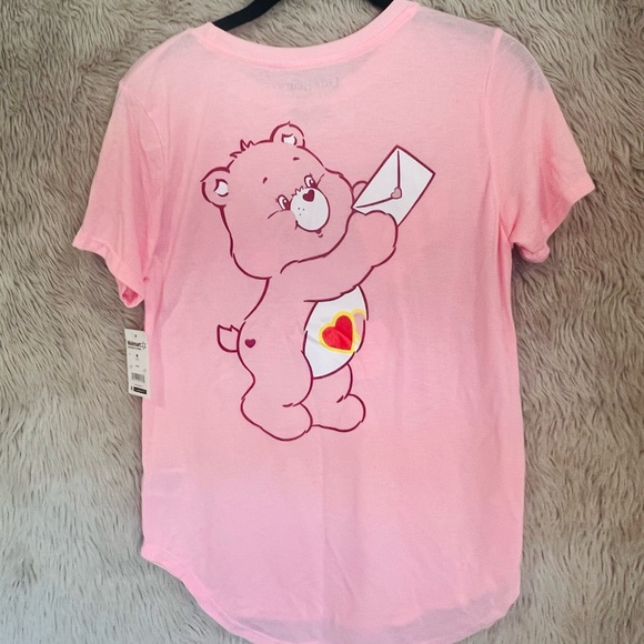 NWT Care Bears women’s / juniors knit T-shirt pink size Medium comfortable top - Picture 4 of 6